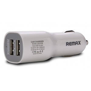 Автомобільна зарядка Remax на 2 USB (1.0A/2.1A) довга версія