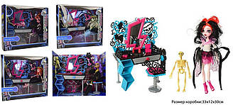 Лялька "MH" Monster High музична з шарнірами трюмо стільчик MH8910G