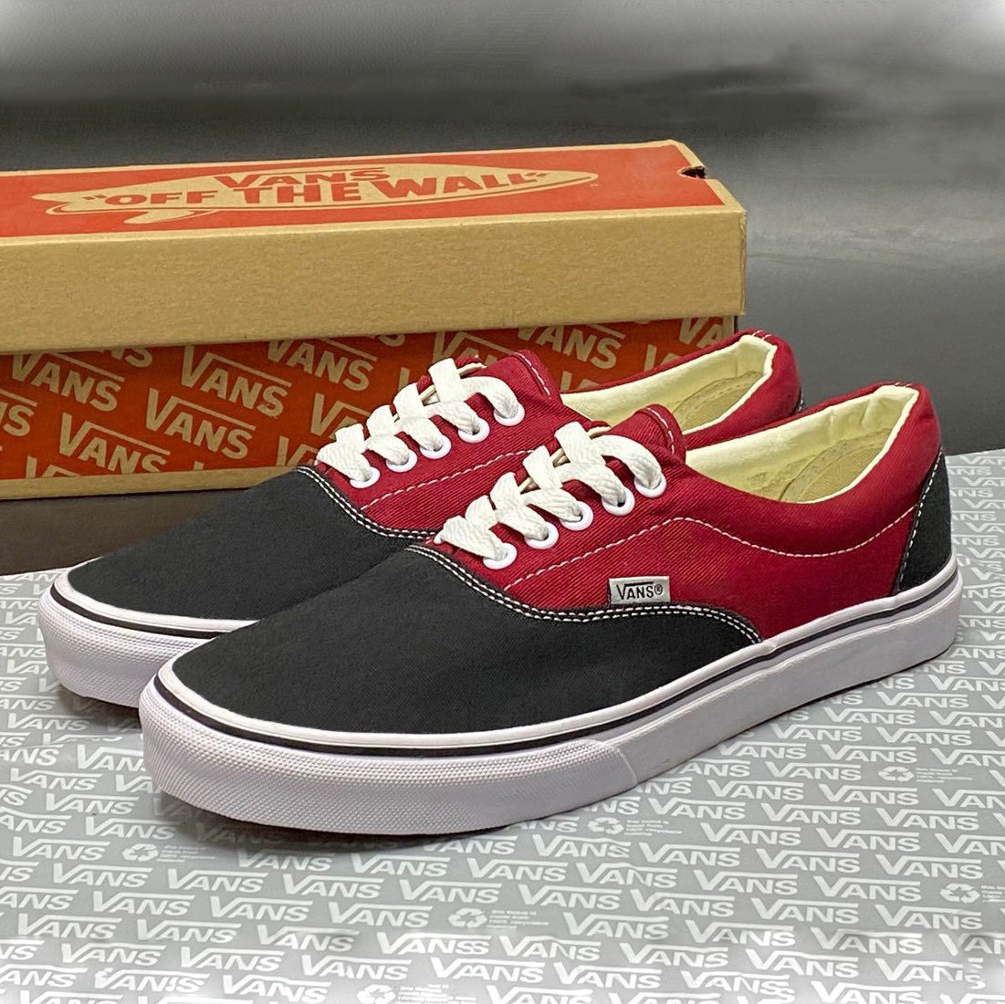 Жіночі кеди, кросівки Vans дихаючі модні повсякденні червоні чорні