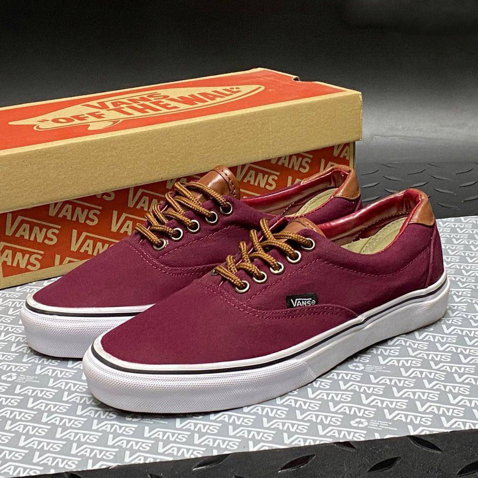 Жіночі кеди, кросівки Vans модні мокасини повсякденні бордові коричневі