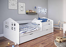 Дитяче ліжко односпальне 160 х 80 Kocot Kids Kacper біла з ящиком Польща