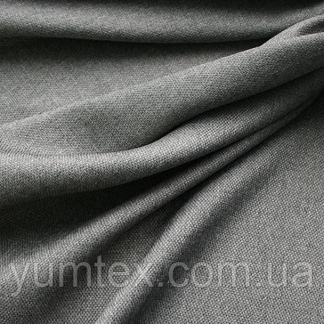 Портьєрна тканина ріжок Брук (під льон), колір сірий