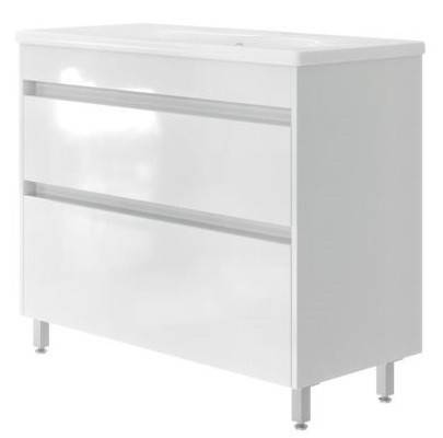 Тумба з умивальником 100 см Ювента Luton Luton-100ТН з умивальником Soft 100, фото 1