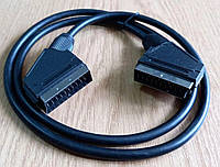 Б/у кабель Scart - Scart 1 м, чорний