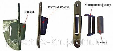 Замок магнитный с защелкой для входной двери, Античная Бронза, цена 230 ...