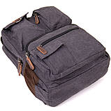 Рюкзак текстильний дорожній унісекс Vintage 20617 Графіт, фото 5