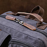 Рюкзак текстильний дорожній унісекс Vintage 20617 Графіт, фото 10