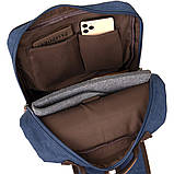Рюкзак текстильний дорожній унісекс Vintage 20621 Синій, фото 5