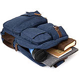 Рюкзак текстильний дорожній унісекс Vintage 20621 Синій, фото 8