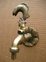 Кран для хамаму, лазні. Кран садовий декоративний "Рибка" латунний