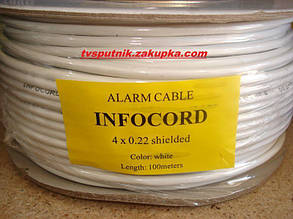 Кабель медный многожильный Infocord 4х0,22 с экраном (100м), фото 2