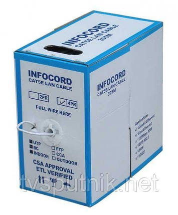 Мідна кручена пара UTP cat 5e Infocord (0.51 перетин), фото 2