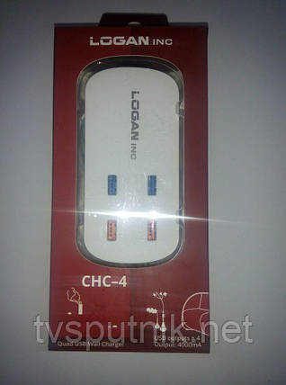 Зарядний пристрій Logan CHС-4 white (Quad USB), фото 2