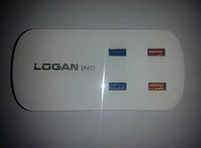 Зарядний пристрій Logan CHС-4 white (Quad USB), фото 3