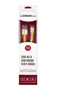 Кабель Logan USB 2.0 -  Micro USB , 1m (EL117-010GN)