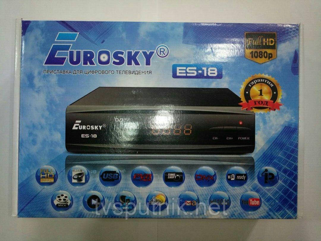 Ефірний тюнер Eurosky ES-18 (DVB-T2+IPTV +Youtube)