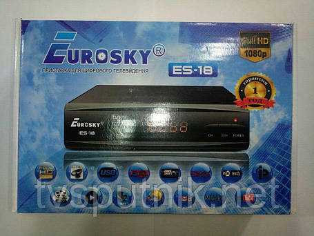 Ефірний тюнер Eurosky ES-18 (DVB-T2+IPTV +Youtube), фото 2