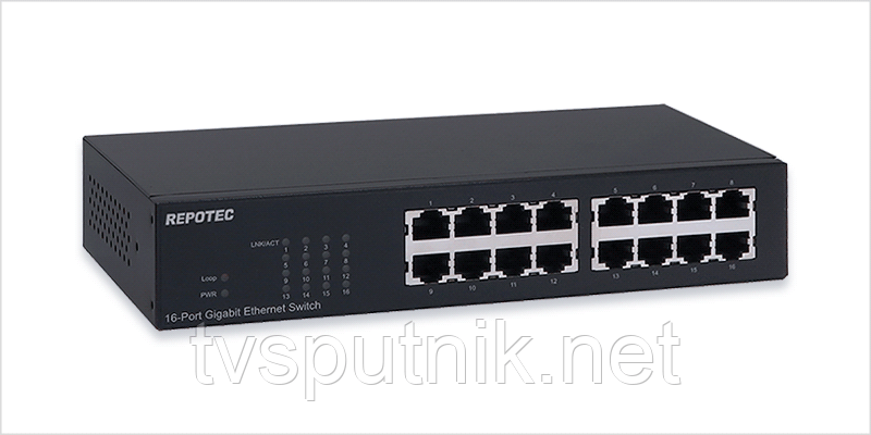 Світч (комутатор) Repotec RP-G1416D Gigabit (16 портів)