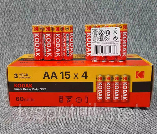 Батарейки Kodak AA (сольові) ціна за 1шт. батарейку, фото 1