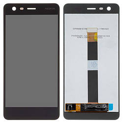 Дисплей для Nokia 2 Dual Sim (TA-1029, A-1007), модуль у зборі (екран і сенсор), чорний, оригінал