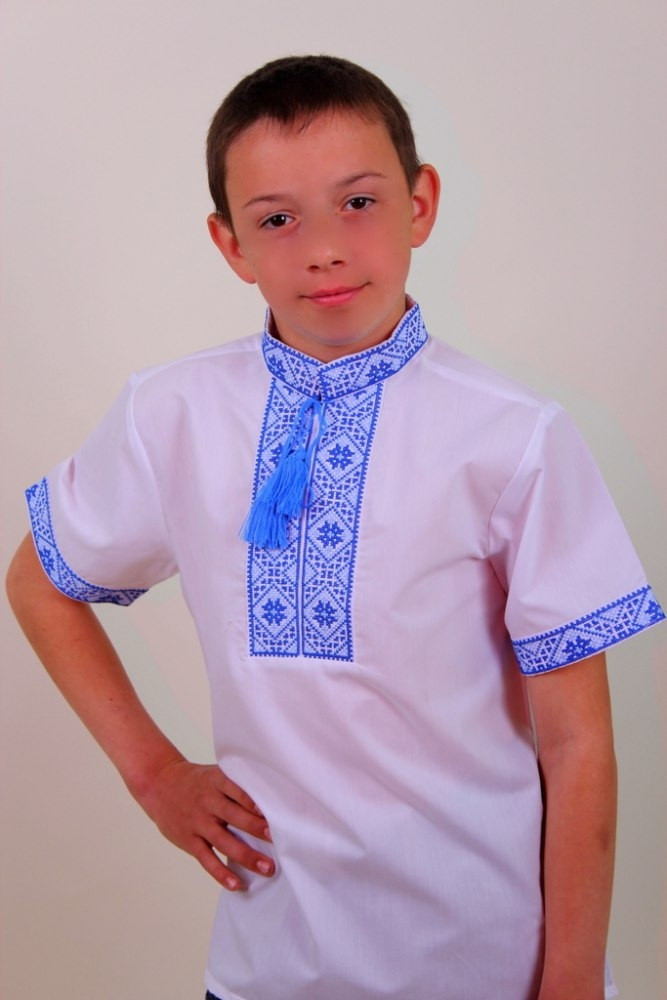 Вышитая рубашка для мальчика с коротким рукавом - фото 1 - id-p126617256