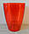 Пластикове кашпо для орхідеї квадрат ДП 12*12см червоне, фото 2
