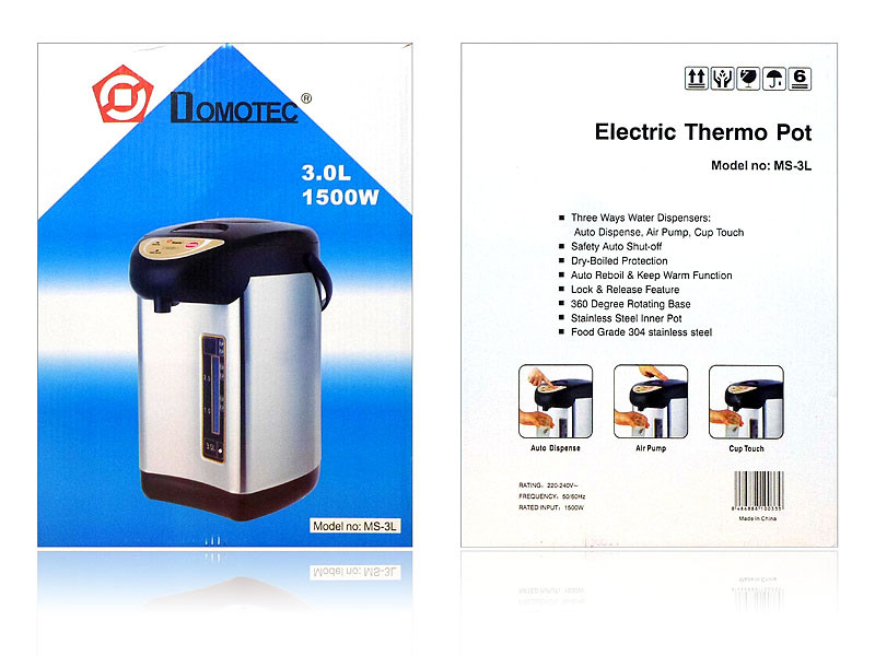 Термопот 1500Вт 3,0л Domotec MS-3L