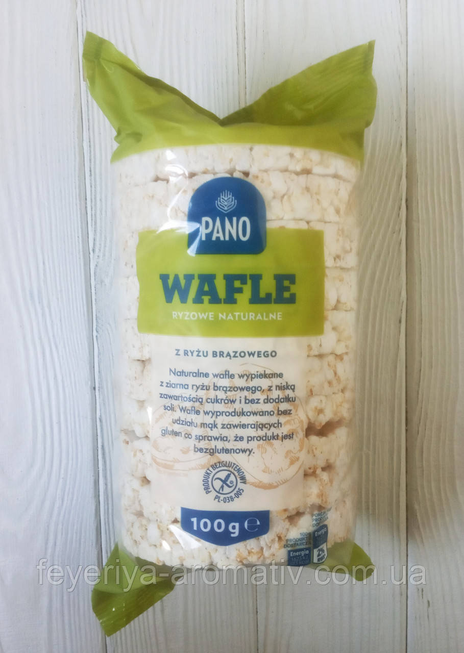 Рисові хлібці Pano Wafle ryzowe naturalne 100гр (Польща), фото 1