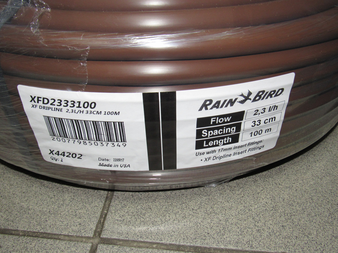 XFDripline33-100 Rain Bird крапельна трубка з компенсацією 100м, фото 1