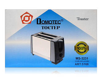 Тостер на 2 тости 650Вт 220В 2 Slice Toaster Domotec 12шт MS-3231