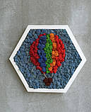 Декор в дитячу кімнату. Набыр з двох картин з моху. Повітряна куля, дерево бажання, фото 7