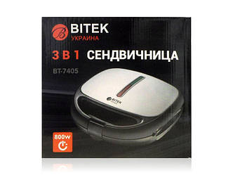 Сендвічниця 800Вт 3 в 1 BITEK 4шт BT-7405