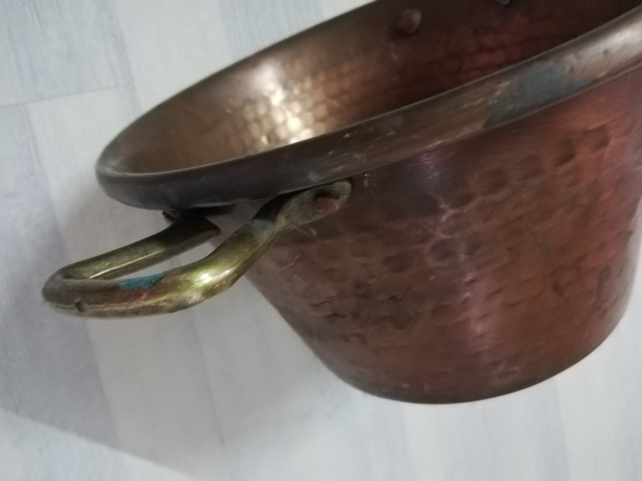 Мідний казанок з ручками, чиста мідь, чеканка