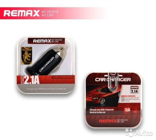 Автомобільна зарядка Remax на 1 USB (2.1A) (2 кольори)