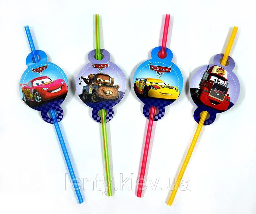 Коктейльні трубочки з гофрою (8 шт/уп.)- Тачки, Синій