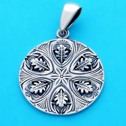 Символ Перуна Громовик срібний слов'янський оберіг - подвеска зі срібла 925 проби (22 мм, 3.2 г)