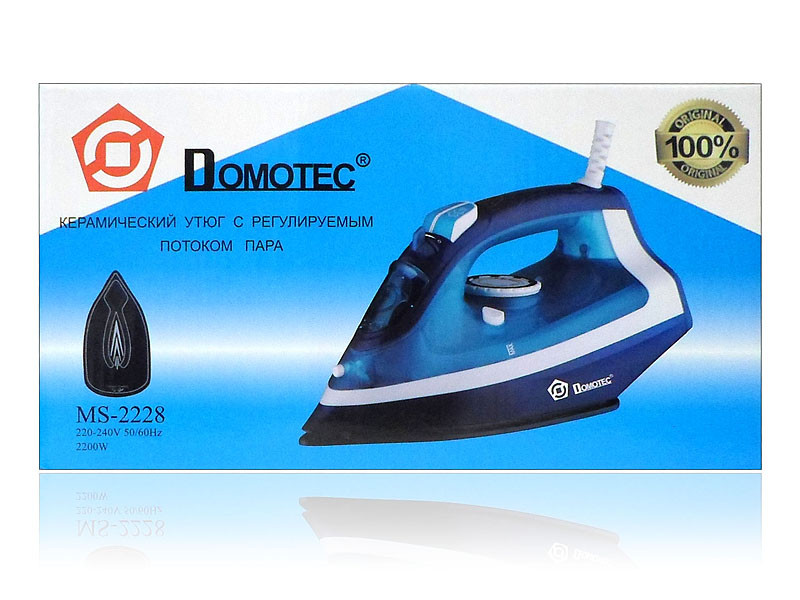 Праска з керамічною підошвою 2200Вт Domotec MS-2228 10шт 7773