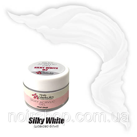 Molekula Silky Acrylic Gel No02 Silky White (шовково білий) 30 мл
