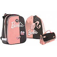 Набор: рюкзак ортопедический + сумка для обуви + пенал "YES" Barbie, H-12 558784-1