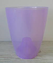 Пластикове кашпо для орхідеї матове фіолетове коубі d13см