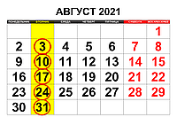 Графік обжарювання кави СЕРПЕНЬ 2021