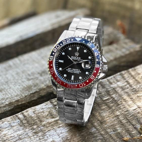 Стильные мужские часы Rolex Submariner 6478 Silver-Black 1020-1019