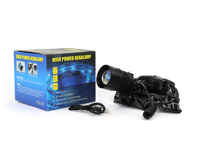 Ліхтар налобний Bailong 2x18650 micro USB BL-8053-P50 120шт 9886, фото 1