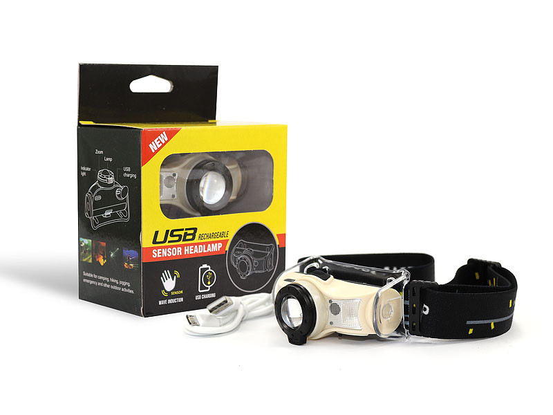 Ліхтар налобний Bailong micro USB з датчиком BL-T068 120шт 9878, фото 1