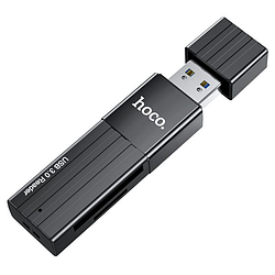 Кардрідер, перехідник HOCO Mindful 2-in-1card reader (USB3.0) HB20 | SD / TF, 5Gbps | Чорний