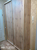 Шкаф-купе 1500х2400х450 дуб тахо, профиль золото, двери ДСП дуб тахо (2 шт) 1