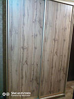 Шкаф-купе 1500х2400х450 дуб тахо, профиль золото, двери ДСП дуб тахо (2 шт) 2