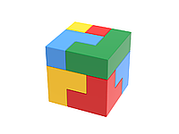 Детский мягкий модульный набор Hop-Hop Кубик Сома поролон и ПВХ, Разноцветный