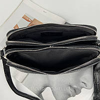 Жіноча італійська шкіряна сумка через плече c виробленням під крокодила Vera Pelle, фото 9