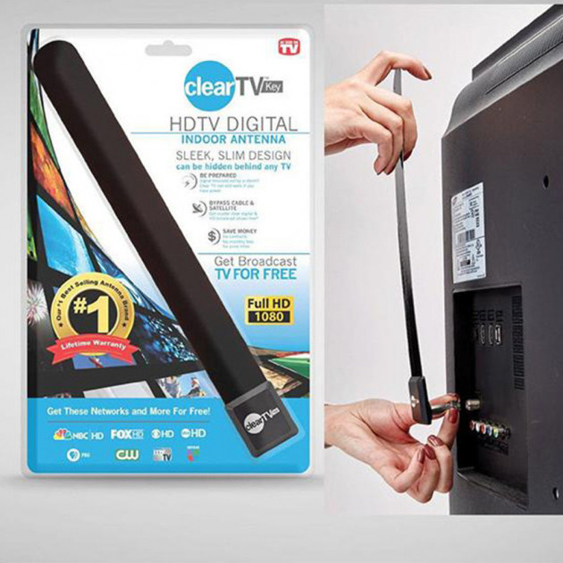 Цифрова кімнатна ТВ антена Clear TV Чорна